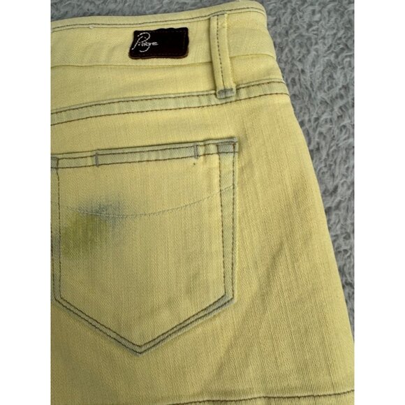 Paige Canyon Yellow Denim Womens Shorts Size 25 Premium Cotton/Polyester Blend - Picture 4 of 15